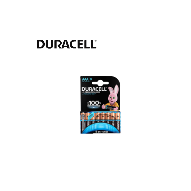 Pile alcaline x8 Duracell Ultra Power LR03 - AAA 1.5V 117 avenue de la sécurité